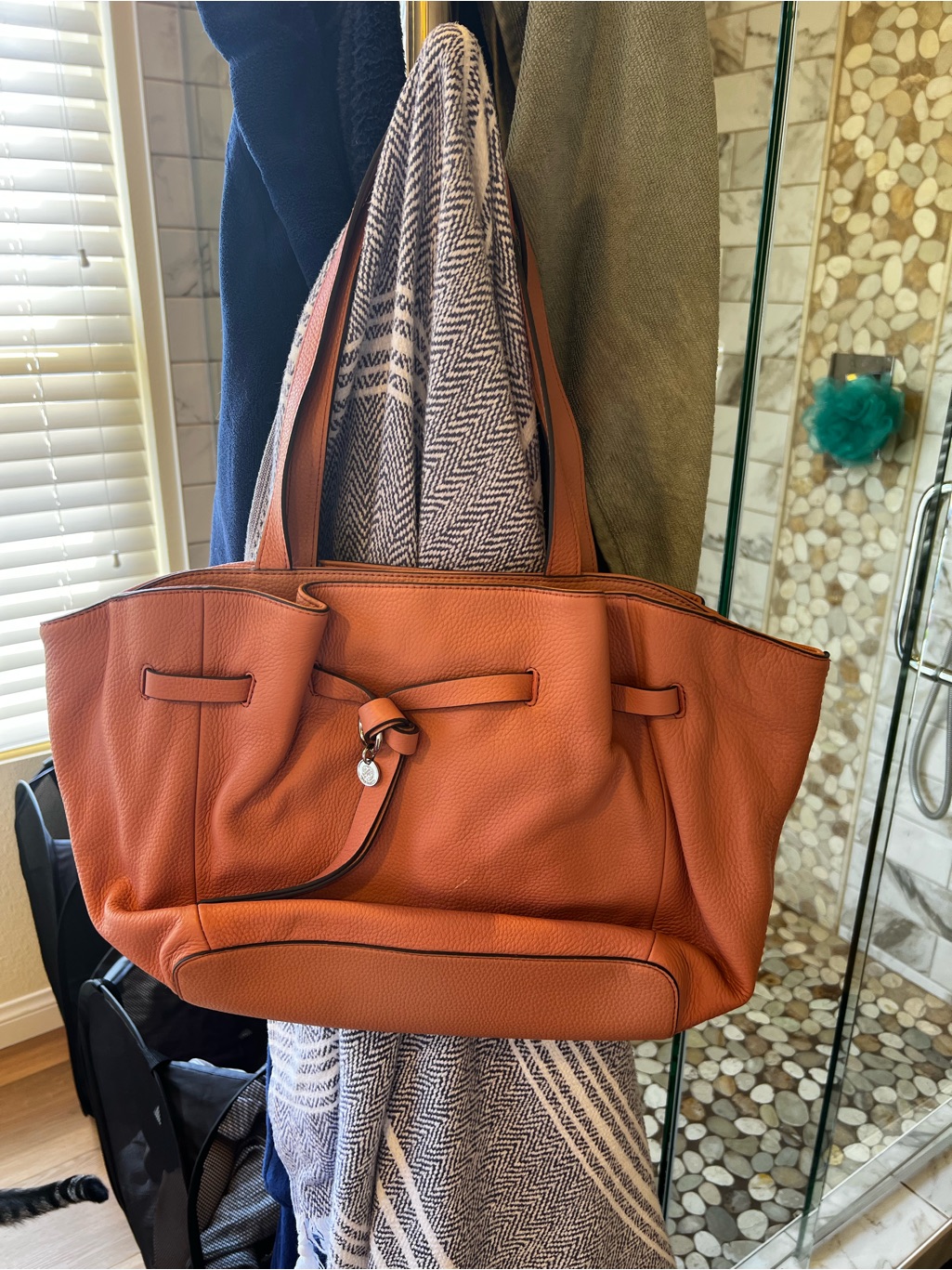 Vince Camuto Salmon Pebbled Leather Tote